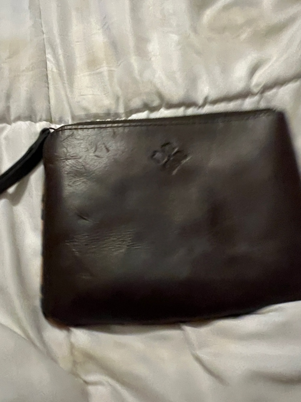 Patricia Nash Dark Brown Leather Wristlet Clutch